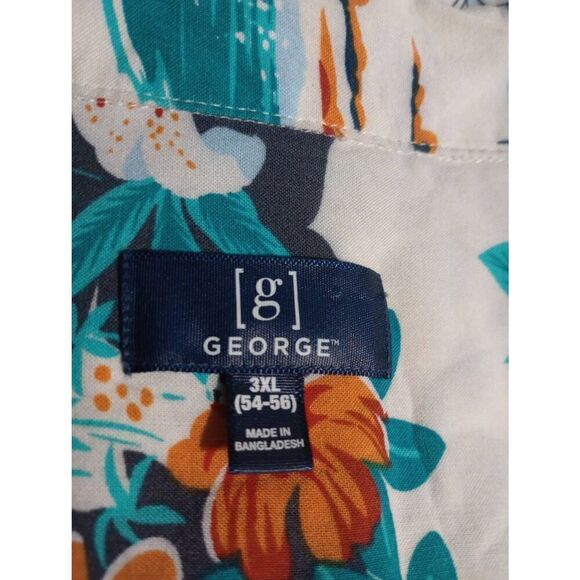 George Shirt Men's 3xl Hawaiian Button Front Parrot Tropical‎ - Picture 4 of 6